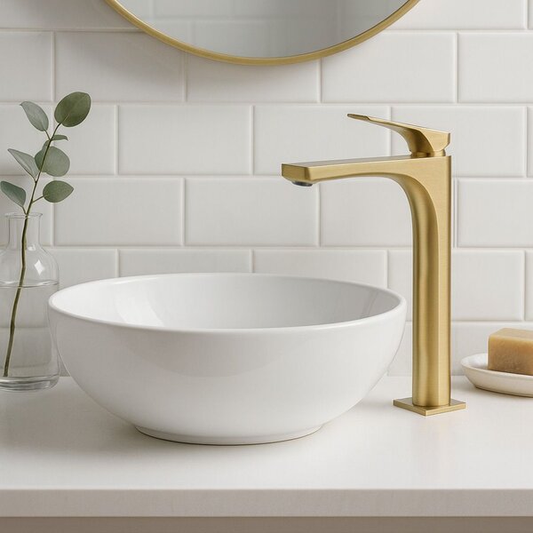 Bathroom faucet PREMIUM Rea Joe Brush Gold High