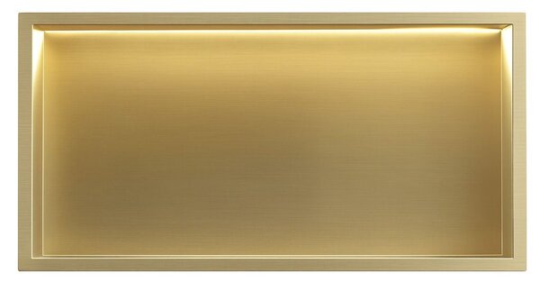 Bathroom shelf LED 30x60 brush gold