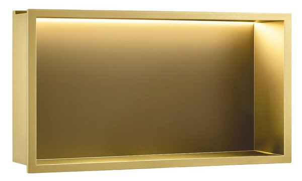 Bathroom shelf LED 30x60 brush gold