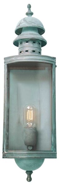 Downing Street Solid Brass Outdoor Lantern, Verdigris