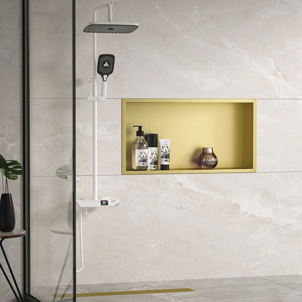 Bathroom shelf 30x60 gold brush