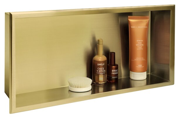 Bathroom shelf 30x60 gold brush