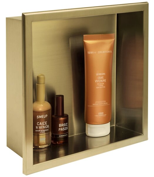 Bathroom shelf 30x30 gold brush