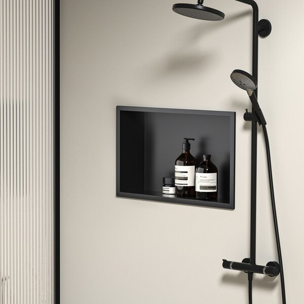 Bathroom shelf 30x45 matte black