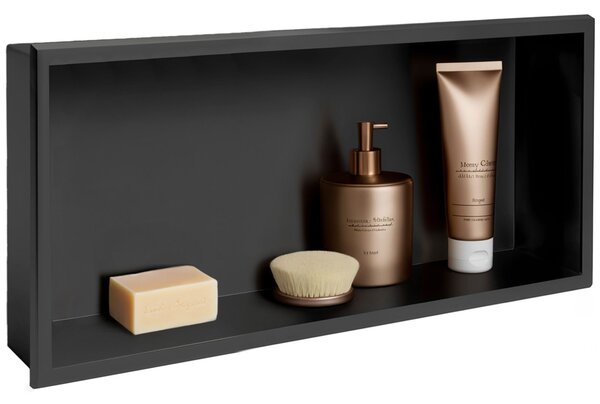 Bathroom shelf 30x60 black matt