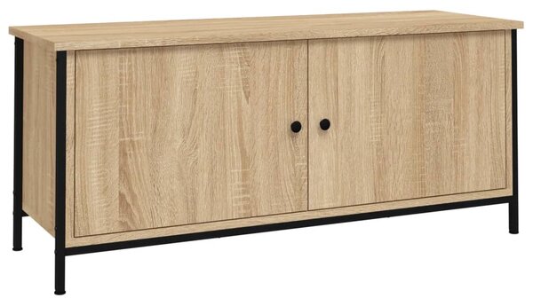 TV Cabinet with Doors Sonoma Oak 102x35x45 cm Engineered Wood