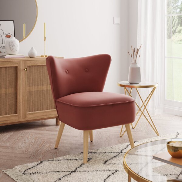 Eliza Velvet Chair Coral (Pink)