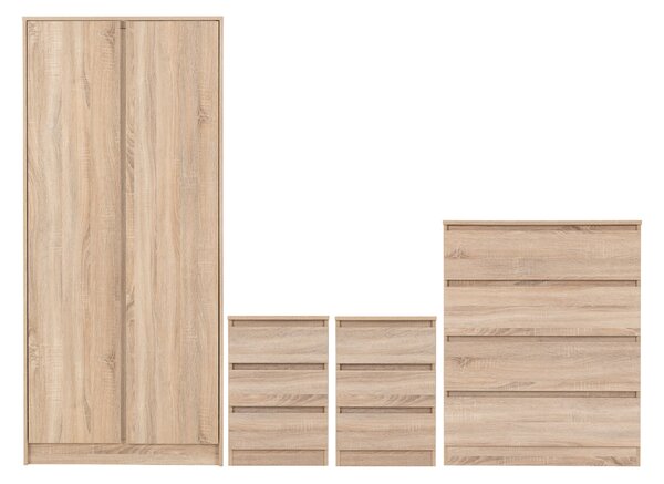 Walker Double Wardrobe Bedroom Furniture Set Oak