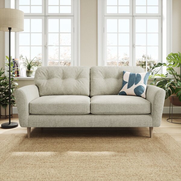 Sven Chunky Chenille 3 Seater Sofa Silver