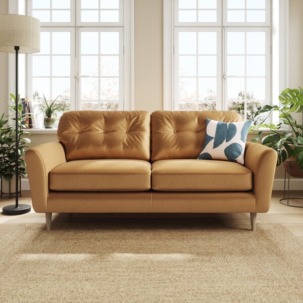 Sven Opulent Velvet 3 Seater Sofa Caramel