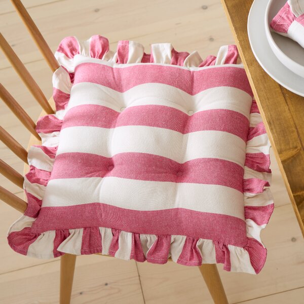 Linford Stripe Frill Seat Pad Fuschia