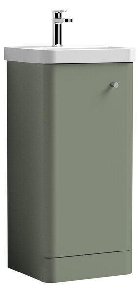 Core Floor Standing 1 Door Vanity Unit with Basin Satin Green
