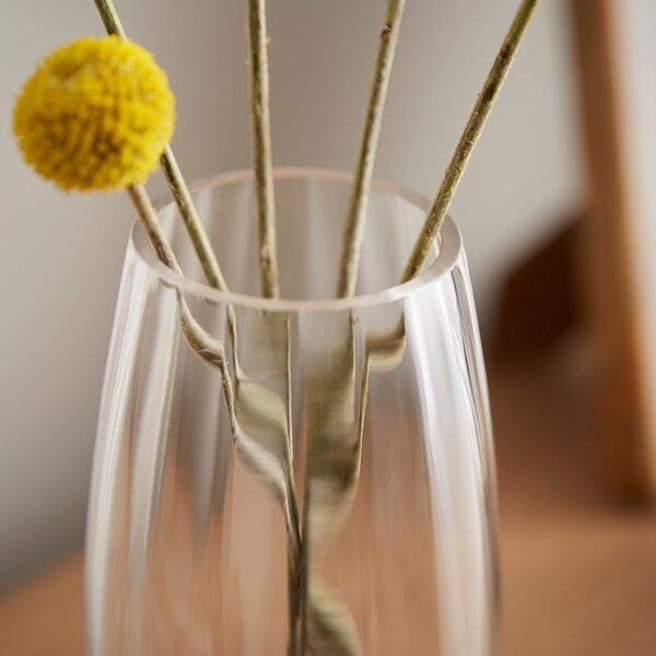 Ribbed Rounded Glass Vase