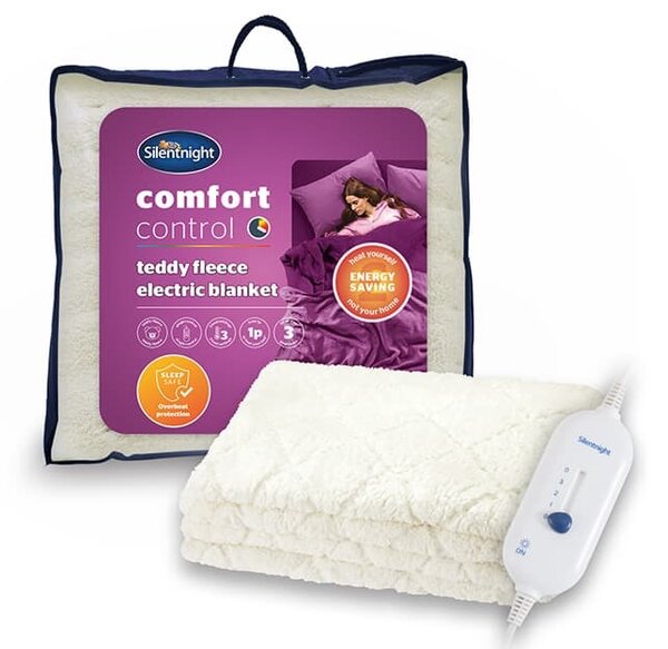 Silentnight Comfort Control Teddy Fleece Electric Blanket, Single