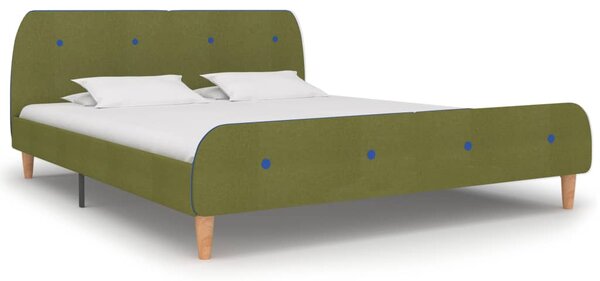 Bed Frame without Mattress Green Fabric 150x200 cm King Size