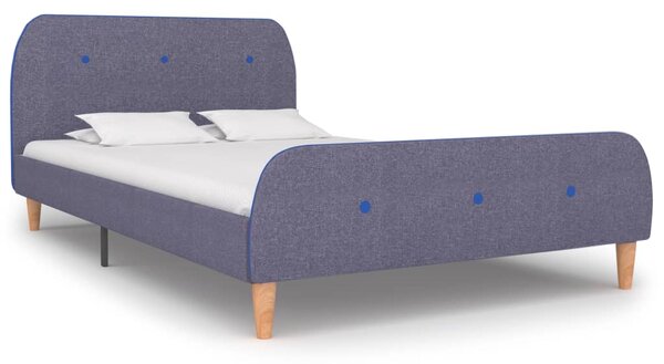 Bed Frame without Mattress Light Grey Fabric 120x190 cm Small Double