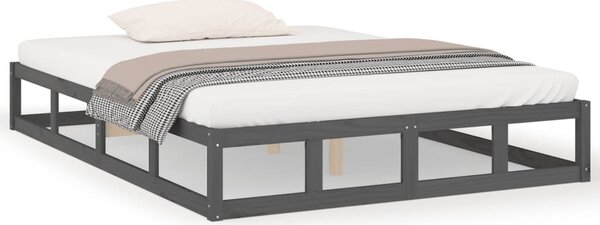 Bed Frame without Mattress Grey 120x190 cm Small Double Solid Wood