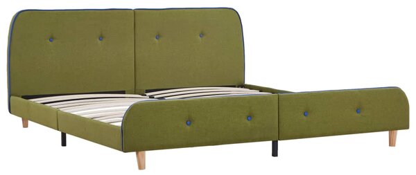 Bed Frame without Mattress Green Fabric 150x200 cm King Size