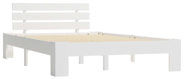 Bed Frame without Mattress White Solid Pine Wood 120x200 cm