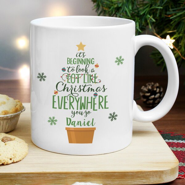 Personalised It's Beginning to Look A Lot Like Christmas Mug White