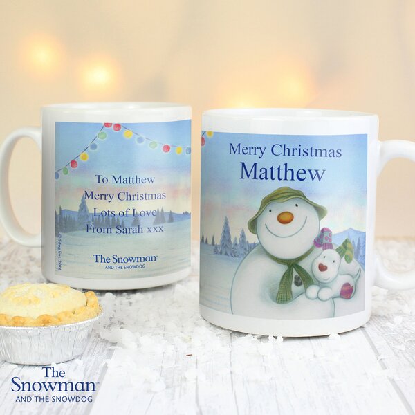 Personalised The Snowman and The Snowdog Mug White