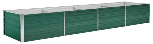 Garden Raised Bed Galvanised Steel 320x80x45 cm Green