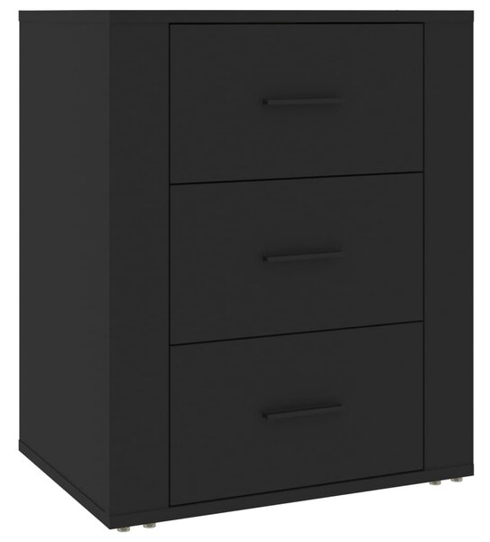 Bedside Cabinet Black 50x36x60 cm Engineered Wood