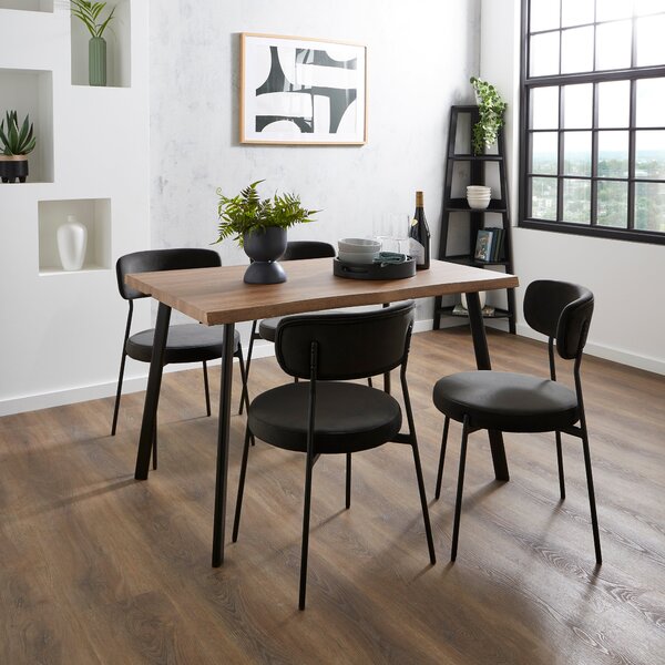 Tiarna Wave Edge Dining Table Rustic Oak Effect