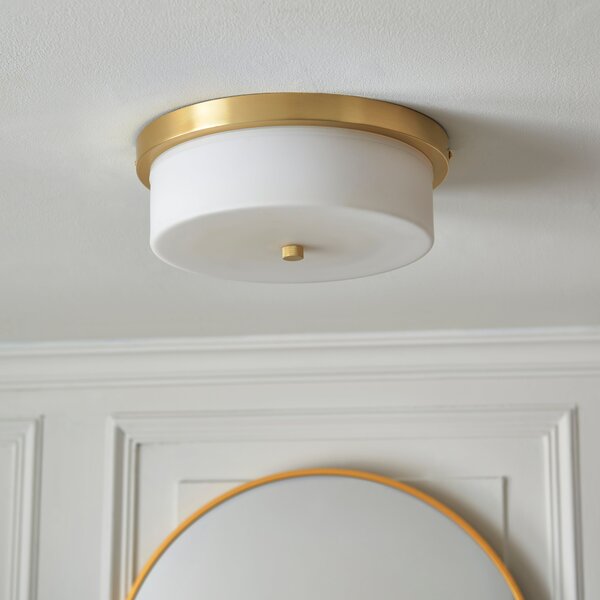 Roan Bathroom Flush Ceiling Light Gold
