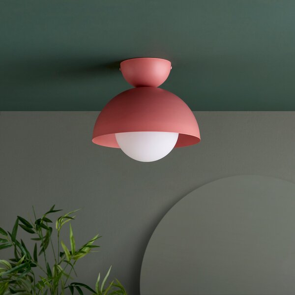 Elements Lunebar Flush Ceiling Light Pink