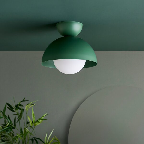 Elements Lunebar Dimmable Flush Ceiling Light Green