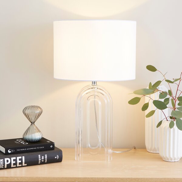 Josie Large Arched Glass Table Lamp Clear