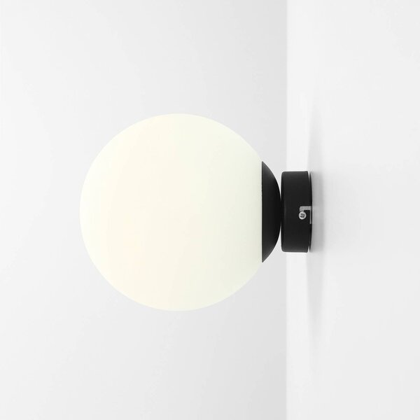 Ball wall light, black wall mount