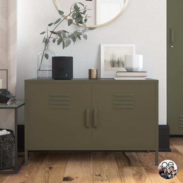 Queer Eye Bradford 2 Door Metal Accent Cabinet Olive