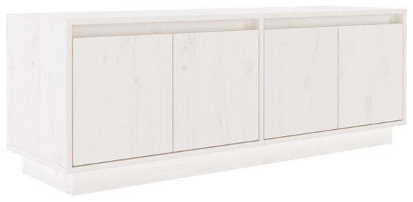 TV Cabinet White 110x34x40 cm Solid Wood Pine