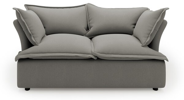 Skye Slub Faux Linen Pillow Back 2 Seater Sofa Grey