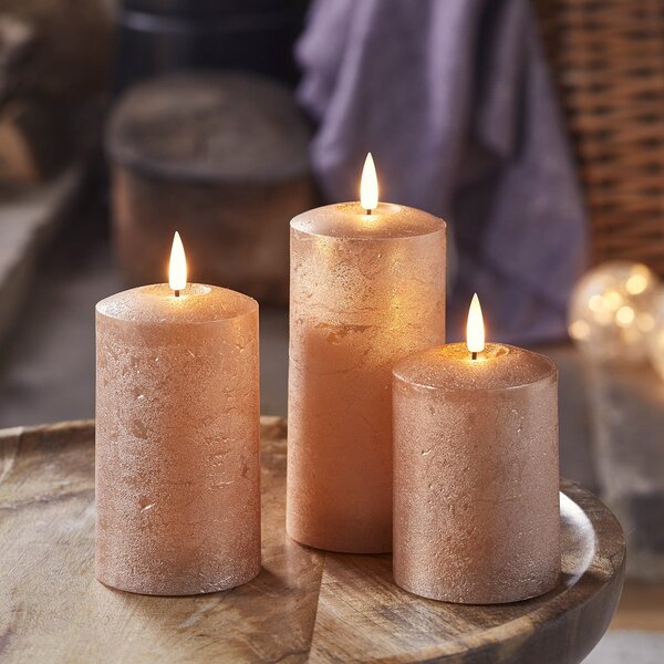 TruGlow® Copper LED Autumn Candle Trio
