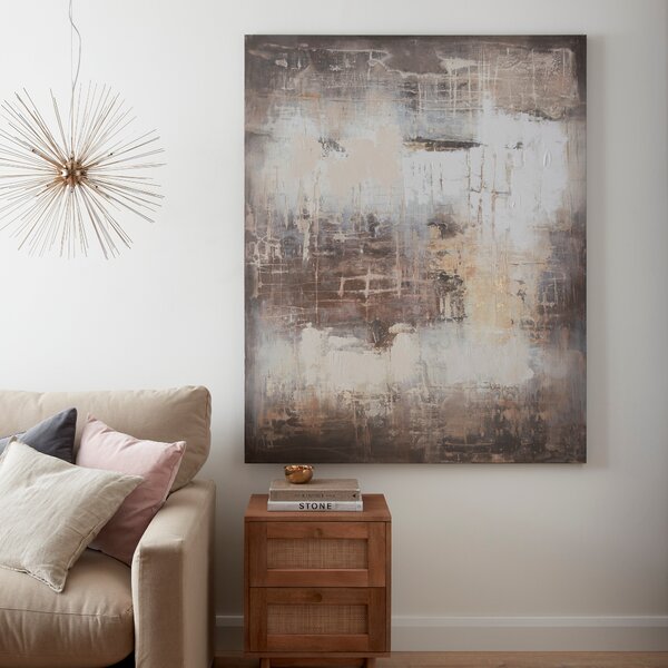 Monochrome Abstract Capped Canvas 80x100cm Black