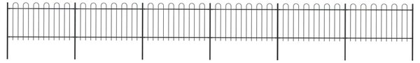 Garden Fence with Hoop Top Steel 10.2x1 m Black