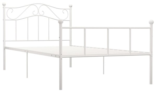 284517 Bed Frame without Mattress White Metal 100x200 cm