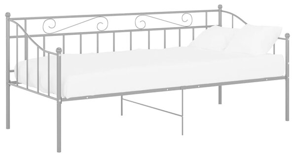 Sofa Bed Frame without Mattress Grey Metal 90x200 cm