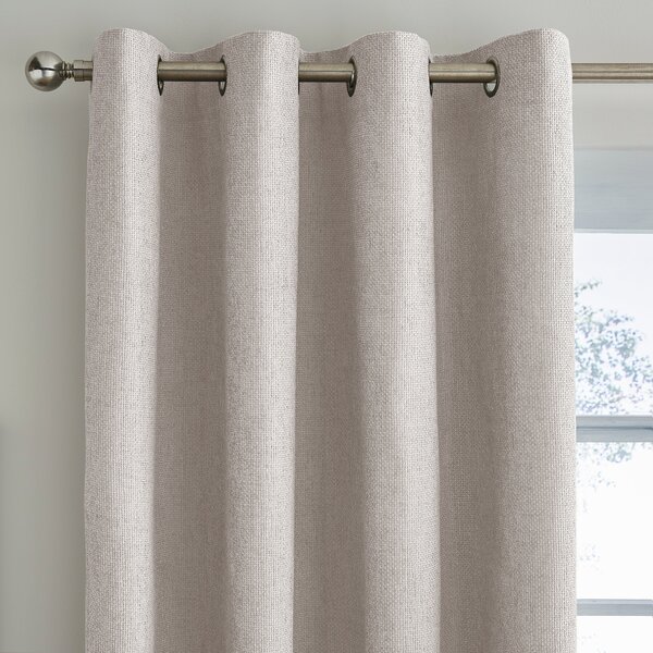 Ensley Chenille Thermal Eyelet Curtains Beige