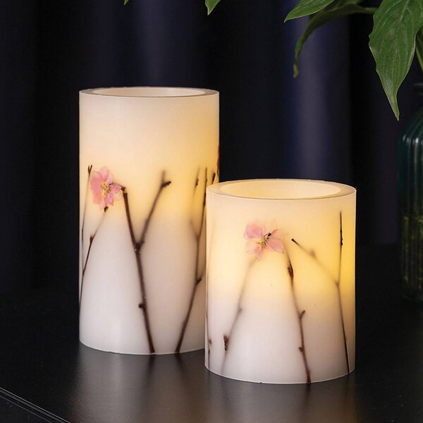 Pauleen Shiny Blossom Candle LED candle set of 2