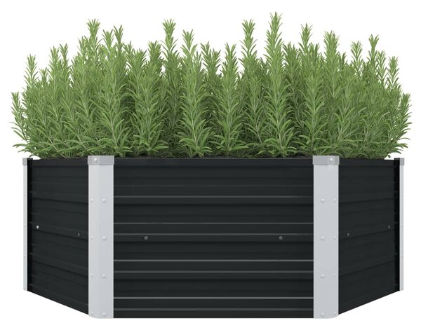 Raised Garden Bed Anthracite 129x129x45 cm Galvanised Steel