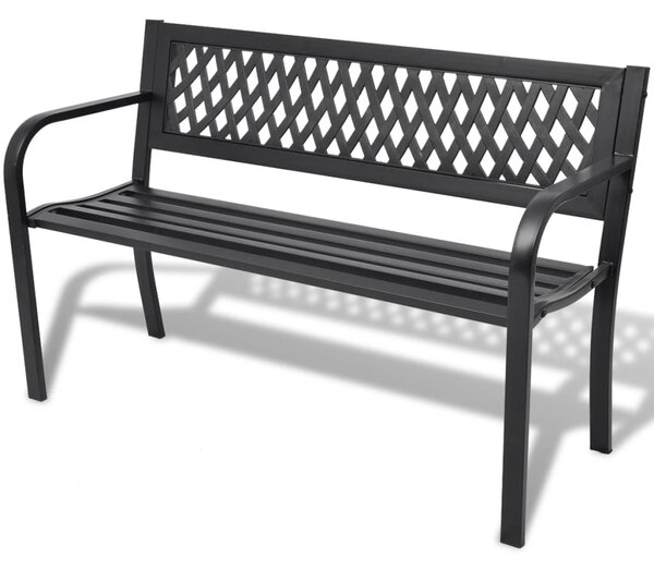 Garden Bench 118 cm Steel Black