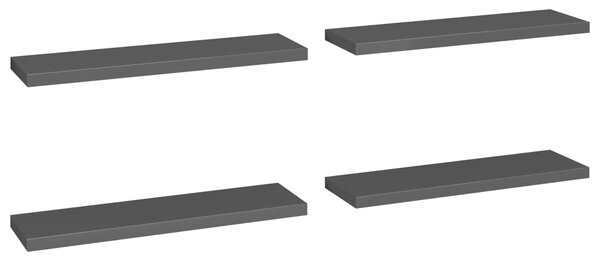 Floating Wall Shelves 4 pcs Black 90x23.5x3.8 cm MDF