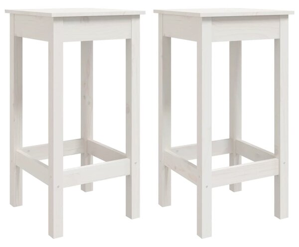 Bar Chairs 2 pcs White 40x40x78 cm Solid Wood Pine