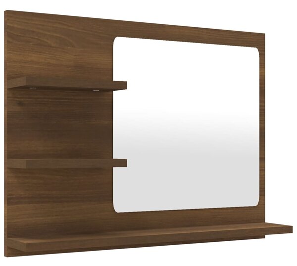 Bathroom Mirror Brown Oak 60x10.5x45 cm Engineered Wood