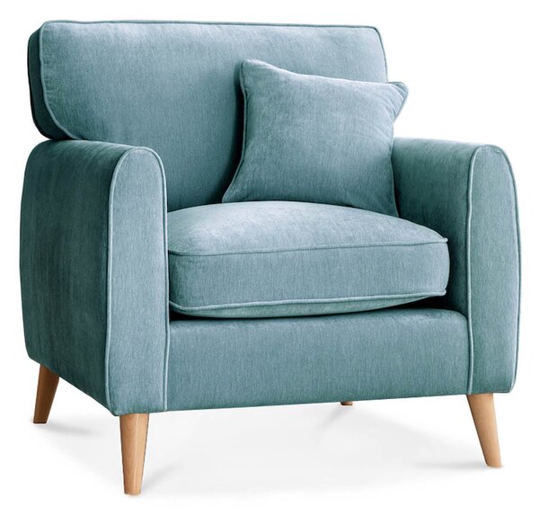 Comfy Ada Chenille Armchair | Modern Grey Green Gold Blue & Pink Living Room Snuggle Chair Upholstered Fabric Small Lounge Couch Roseland Furniture