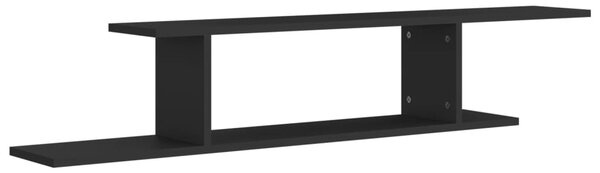 Wall-Mounted TV Shelf Black 125x18x23 cm Engineered Wood